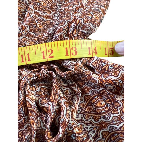Band Of Gypsies Faux Wrap Dress B-O-G Collective Paisley Ruffle Hem L  Boho - Picture 4 of 10